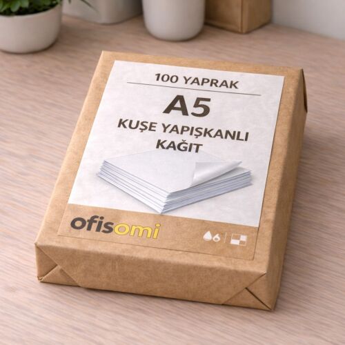 Ofisomi Kuşe Yapışkanlı Sticker Kağıt A5 15X21 Mat 90Gr/m² 100 Adet/Paket - OFİSOMİ
