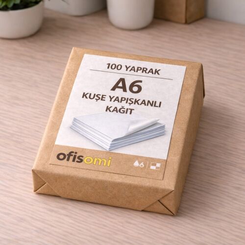 Ofisomi Kuşe Yapışkanlı Sticker Kağıt A6 10X15 Mat 90Gr/m² 100 Adet/Paket - OFİSOMİ