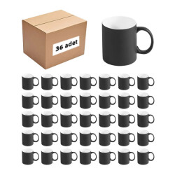 Kutusuz 1 Koli Sublimasyon Porselen Mat Siyah Kupa (36 adet) - 3