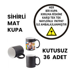 Kutusuz 1 Koli Sublimasyon Porselen Mat Siyah Kupa (36 adet) - 4