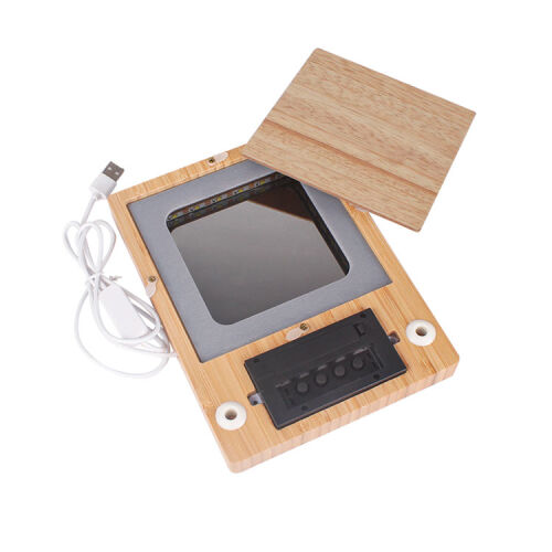 Fotoğraflı Led Işıklı Sihirli Ayna Bambu Saat Takvim Fotoğraf Çerçevesi - 3