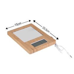 Fotoğraflı Led Işıklı Sihirli Ayna Bambu Saat Takvim Fotoğraf Çerçevesi - 6