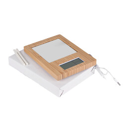 Fotoğraflı Led Işıklı Sihirli Ayna Bambu Saat Takvim Fotoğraf Çerçevesi - 7