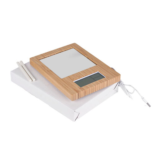 Fotoğraflı Led Işıklı Sihirli Ayna Bambu Saat Takvim Fotoğraf Çerçevesi - 7