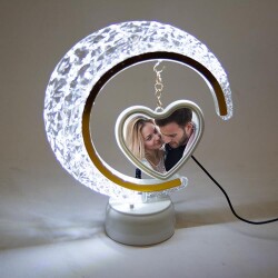 Led'li Kalpli Hilal Fotoğraf Çerçevesi - 2