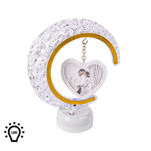 Led'li Kalpli Hilal Fotoğraf Çerçevesi - OFİSOMİ-T