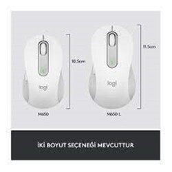 Logitech 910-006238 M650 L Signature Kablosuz Beyaz El Tam Boyutlu Mouse - 2