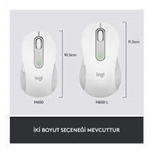 Logitech 910-006238 M650 L Signature Kablosuz Beyaz El Tam Boyutlu Mouse - LOGITECH (1)