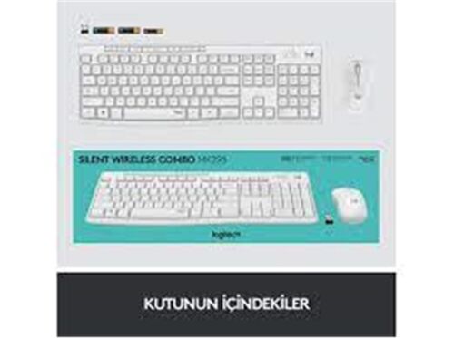 Logitech 920-010089 MK295 Kablosuz Beyaz Klavye Mouse Set - LOGITECH (1)