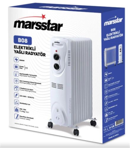 Marsstar B-08 11 Dilim Yağlı Radyatör 3 Kademe Isı ayarı 2500w - 1