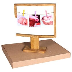 Masaüstü Tek İpli Mandallı Ahşap Fotoğraf Çerçevesi - 2