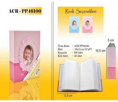 Mavi 100 lük 10x15cm Bebek Fotoğraf Albümü - 5