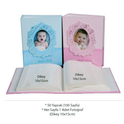 Mavi 100 lük 10x15cm Bebek Fotoğraf Albümü - 2