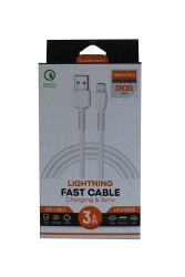 Megatech CHC65 3.0A 1mt Lightning Beyaz Şarj Kablosu - 1