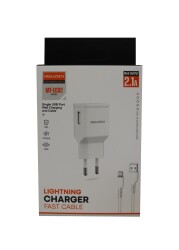 Megatech EC02 MODEL 2.1A Lightning Usb Kablo + Ev Şarj Adaptörü Hızlı Şarj - 2