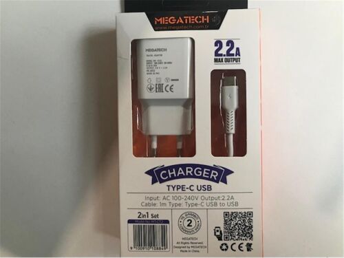 Megatech Mt-CT2 2.2a 2ın1 Typc-e Ev Şarj+Type-c Kablo Hızlı Şarj - 1