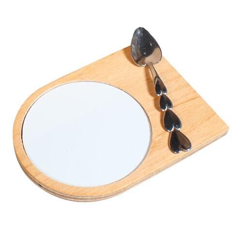 Metalli Kaşıklı Ahşap Kupa Altlığı - 3