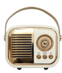 Mikado MD-24BT Echoes 3W 800mAh Beyaz Usb+TF Kart+Bluetooth Destekli Klasik Retro Müzik Kutusu - 2