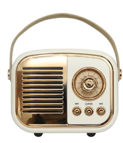 Mikado MD-24BT Echoes 3W 800mAh Beyaz Usb+TF Kart+Bluetooth Destekli Klasik Retro Müzik Kutusu - MİKADO (1)