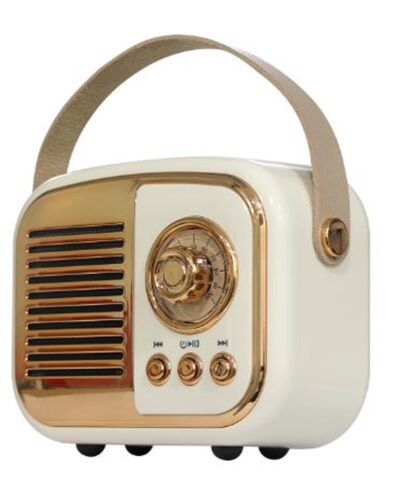 Mikado MD-24BT Echoes 3W 800mAh Beyaz Usb+TF Kart+Bluetooth Destekli Klasik Retro Müzik Kutusu - MİKADO