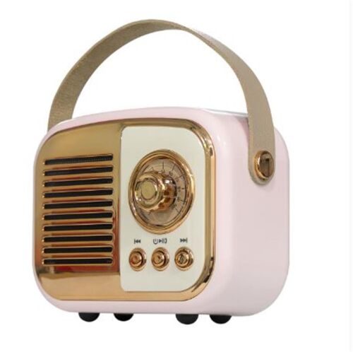 Mikado MD-24BT Echoes 3W 800mAh Pembe Usb+TF Kart+Bluetooth Destekli Klasik Retro Müzik Kutusu - 2