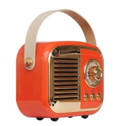 Mikado MD-24BT Echoes 3W 800mAh Turuncu Usb+TF Kart+Bluetooth Destekli Klasik Retro Müzik Kutusu - 2