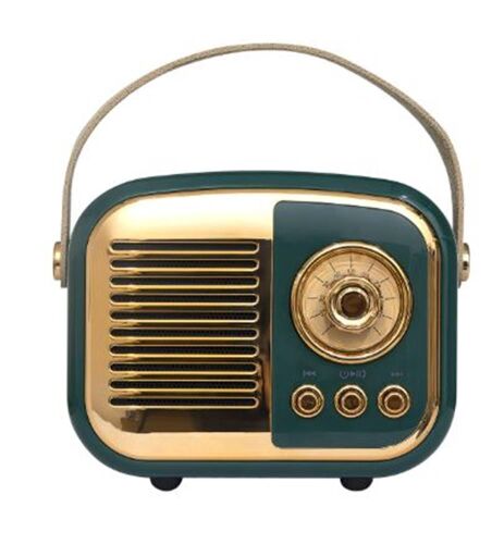 Mikado MD-24BT Echoes 3W 800mAh Yeşil Usb+TF Kart+Bluetooth Destekli Klasik Retro Müzik Kutusu - MİKADO (1)