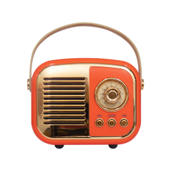 MIKADO MD-24BT, Echoes, Turuncu, 3W, Taşınabilir, USB/TF Kart/Bluetooth, 800mAh, Klasik Retro Müzik Kutusu - 1