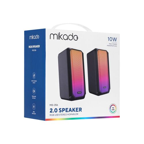 Mikado MD-356 2.0 5Wx2CH RGB Ledli Siyah USB Multimedia Oyuncu Speaker Hoparlör - 2