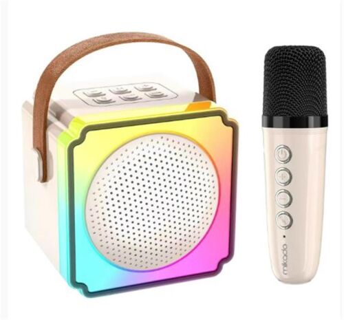 Mikado MD-61BT Krem USB+Bluetooth Destekli Wireless Karaoke Mikrofonlu 1200mAh Taşınabilir Speaker - MİKADO