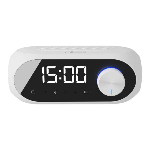Mikado MD-W7 1200mAh 5W Beyaz Bluetooth-Aux-Derece-Usb-FM Double Alarmlı Saat Speaker Speaker - 2