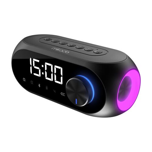 Mikado MD-W7 1200mAh 5W Siyah Bluetooth-Aux-Derece-Usb-FM Double Alarmlı Saat Speaker Speaker - 1