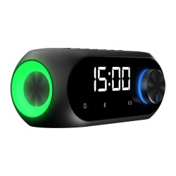 Mikado MD-W7 1200mAh 5W Siyah Bluetooth-Aux-Derece-Usb-FM Double Alarmlı Saat Speaker Speaker - 2
