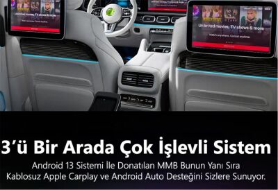 MMB MAX 4.0 Android 13, 8+128GB, HDMI Output Kablosuz-Wireless CarPlay - 1