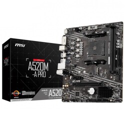 Msi A520M-A PRO AMD A520 Soket AM4 DDR4 4600(OC)MHz mATX Gaming Anakart - 1