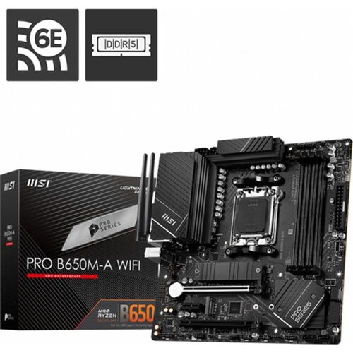 Msı Mb Pro B650M-A Wifi Am5 Ddr5 6400Mhz(Oc) Hdmı Dp M.2 Usb3.2 2.5G Lan Wifi 6E Matx Anakart - MSI
