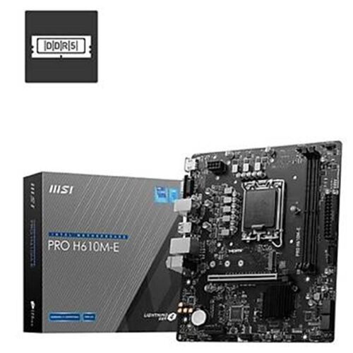 MSI MB PRO H610M-E SOKET 1700 DDR5 5600MHZ(OC) HDMI VGA M.2 USB3.2 1x 1G LAN mATX - MSI (1)
