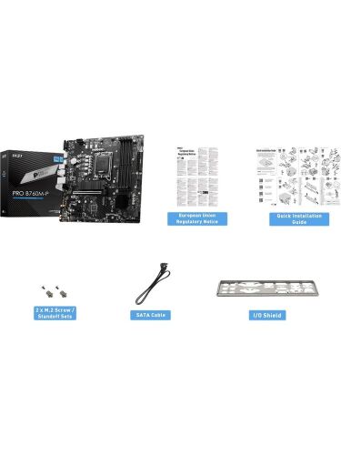 Msı Pro B760M-P SOKET 1700 DDR5 6800(OC) PCI-E M.2 USB3.2 HDMI DP VGA 1x 1G LAN mATX Anakart - 1