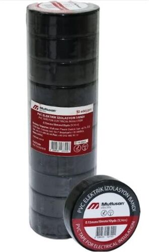 Mutlusan 10-19 İzole Bant 10lu (Elektrik Bant) Siyah 065133001019 - MUTLUSAN