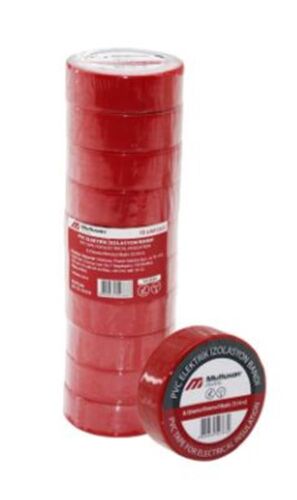 Mutlusan 10-19 İzole Bant 10lu(Elektrik Bant) Kırmızı 065133161019 - MUTLUSAN