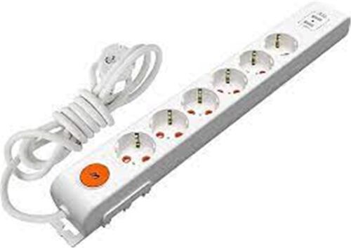 Mutlusan 6lı 1,5mt 2 Usbli 1425Joule Akım Korumalı Anahtarlı priz (001 175 660002 15 00)(3x1.5MM) - 1