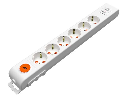 Mutlusan Rı-Tech 6lı Anahtarlı 2Usb Klemensli Topraklı Grup Priz (001 175 650001 00 00) - MUTLUSAN