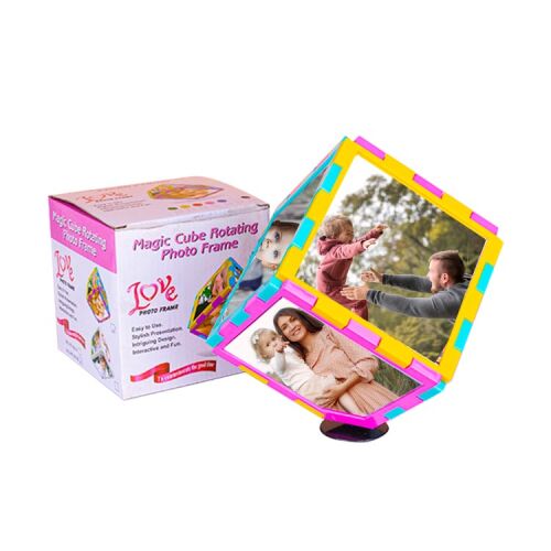Müzikli Dönen Küp Fotoğraf Çerçevesi - 10x10 cm - 4