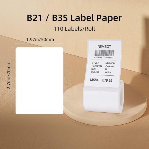 NIIMBOT T50-70-110WHITE Beyaz 50X70MM Termal Etiket - 1