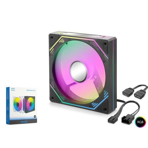 Nodar Nd2652 Kasa Fanı 5Pro İç ve Dış Parıltı Argb 12Cm Siyah - NODAR