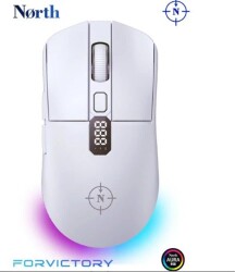North Odin Pro WL Beyaz 26K DPI 750 IPS 70G UltraLight RGB Kablosuz Gaming Mouse - 1