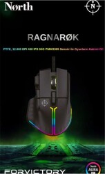 North Odin Pro WL Siyah 26K DPI 750 IPS 70G UltraLight RGB Kablosuz Gaming Mouse - 1