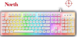 North Paladin Mekanik Hisli Türkçe RGB Beyaz Premium Gaming Klavye - 1