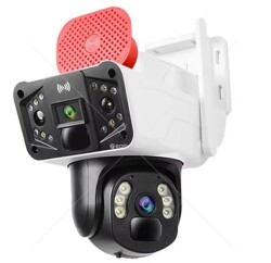 OKam O-KAM-3041 WİFİ PTZ 6MP 3 LENS+SİREN Kamera - 1