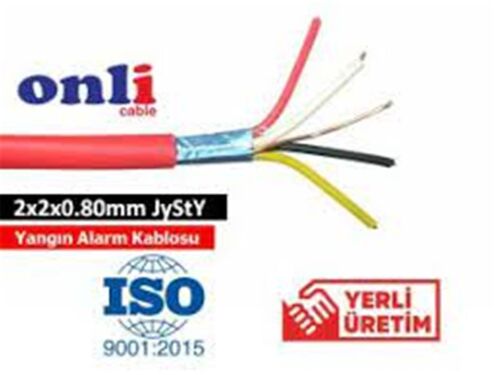 Onli 2x2x0,80mm J-Y(st)Y...Lg CCA 100 metre Yangın Alarm Kablosu - ONLİ